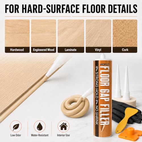 VICBTZT light oak wood floor gap filler for hardwood, laminate, vinyl, and LVP flooring