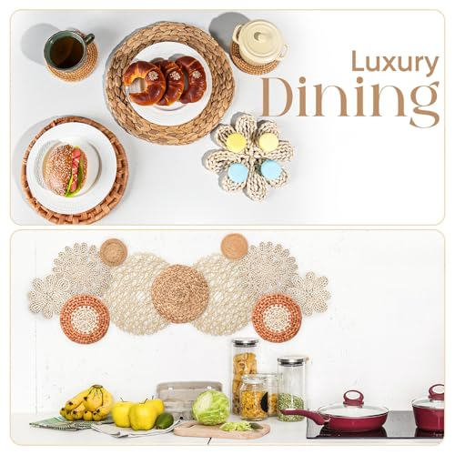 11-Piece (Vivid) Boho Wall Basket Decor – Handmade Woven Wall Baskets, Bohemian Farmhouse Wall Art, Rustic Hanging Basket Set for Living Room, Bedroom & Kitchen summer decoration vivid