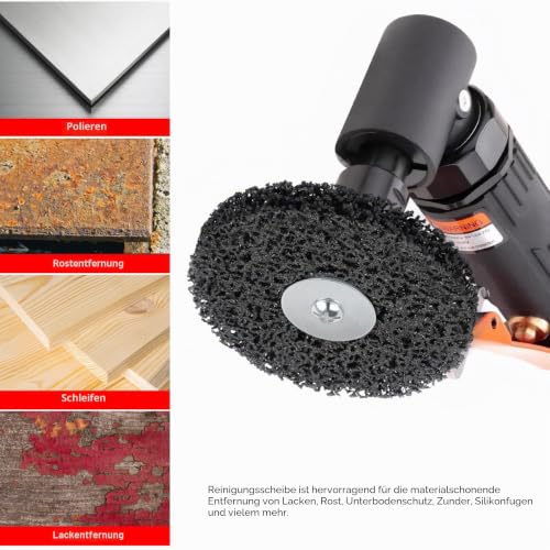 Pack of 5 100 mm Nylon Fabric Disc, Coarse Grinding Disc Set, CSD Disc Sanding Disc for Angle Grinder of Paint, Rust Welds, Cleaning Removal of Paint Rust, Mixed Colors