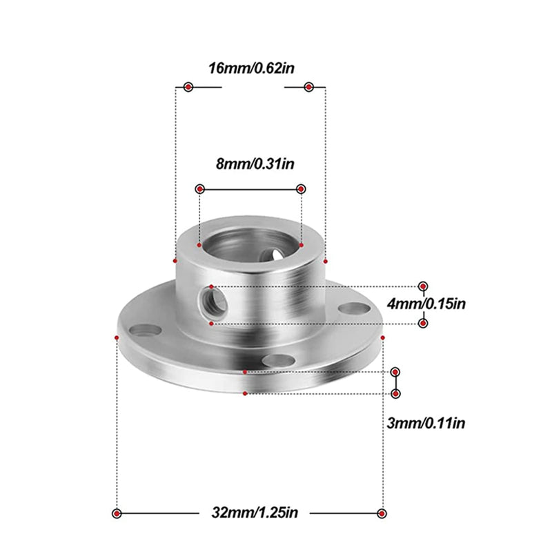 [Australia - AusPower] - 2-Pack 8mm Flange Shaft Coupling High Hardness Metal Axis Bearing Fittings DIY Model Accessory Rigid Flange Guide Shaft Coupler Motor Connector 2 