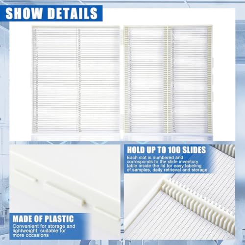Scientific Preparation Box for 100 Slides, Plastic Box, Slide Box