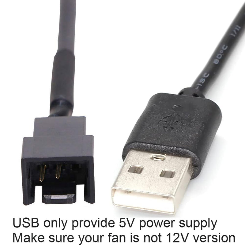 [Australia - AusPower] - Gebildet 3pcs USB to 3pin/4pin PWM 5V USB Sleeve Fan Power Adapter Cable with USB Fan Controller Speed Controller ON/OFF Switch USB controller (1 to 1) 