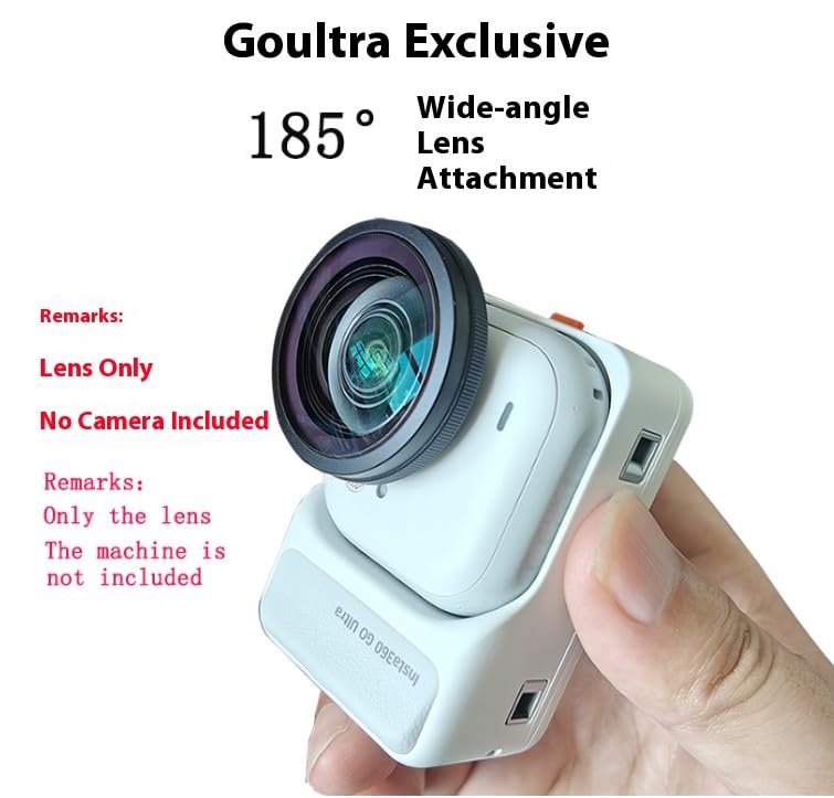 Coyktonty Wide-Angle Lens for Insta360 GO Ultra,HD Optical Glass with 2-Layer Coating 185° Ultra-Wide View Scratch-Resistant Lightweight