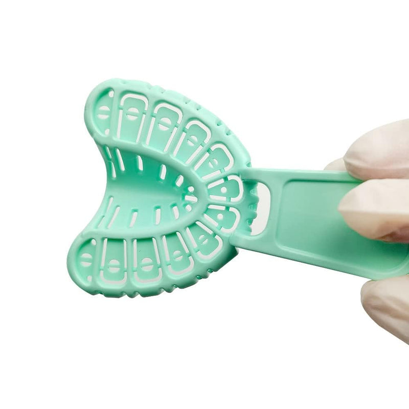 [Australia - AusPower] - Dental Impression Trays Disposable Dental Implant Trays Plastic Green Full Mouth Autoclavable Perforated Impression Trays Set Mold Tray 3 Pairs (LS-Mix 3pairs) LS-MIX 3pairs 