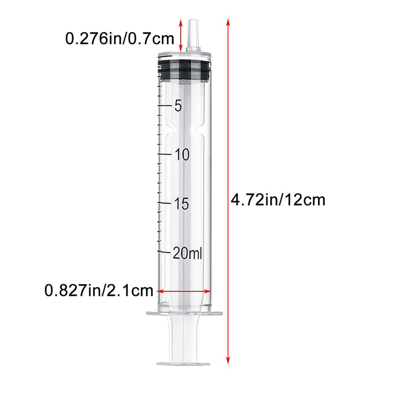 [Australia - AusPower] - 10 Pack 20cc Syringes, 20ml Plastic Syringe Individually Sealed Without Needle for Liquid, Dog Cat Syringe, Glue Applicator, Colostrum Collection (20ML) 