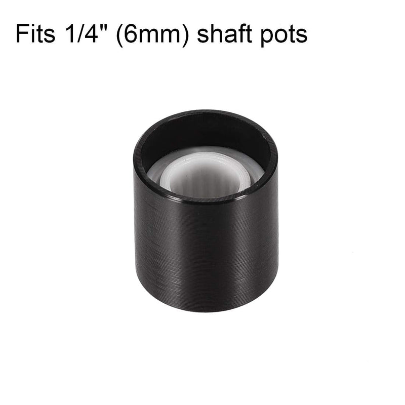 [Australia - AusPower] - uxcell 5pcs Potentiometer Knob Knurled Shaft Black Aluminum Smooth Surface Rotary Knob 13mmx13mm Volume Control Knob 