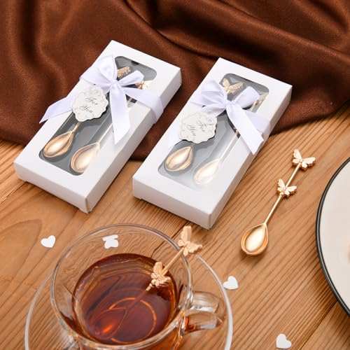 10 Boxes 20 Pcs Butterfly Tea Spoons for Wedding Favors Coffee Spoon Tea Party Souvenirs Bridal Baby Shower Guests Return Gift Individual Package (10) 10