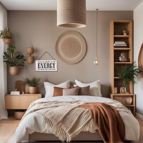 Positive Affirmations Wall Decor Good Vibes Only Sign Bedroom Door Decor Please Be Mindful Of The Energy You Bring Into This Space Signs Zen Pictures Home Spiritual Decor Hanging Signs 12x6 In 025