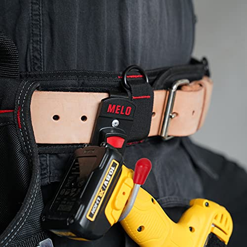 MELOTOUGH cordless drill holster with single tool belt hook, black metal construction