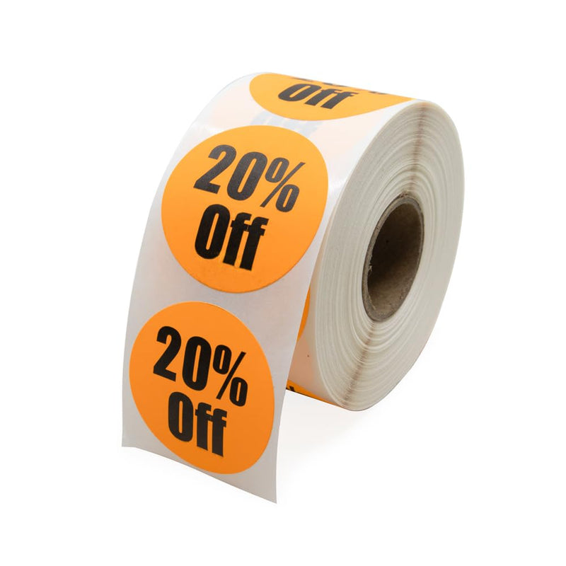 20 Percent Off Labels 1.5"