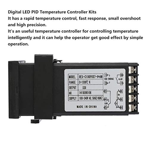 [Australia - AusPower] - Walfront PID Temperature Controller REX-C100 Digital LED Thermostat Controller Regulator with K Thermocouple Sensor AC110V-240V, 0C1300C 