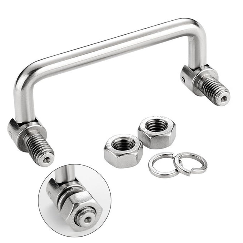 [Australia - AusPower] - 304 Stainless Steel U-Shaped Folding Metal Cabinet Handle Hole 90mm/3.5in Folding Handle Tool Box Handle 