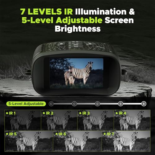 Night Vision Goggles, 4K Night Vision Binoculars, Infrared Digital Night Vision with 3'' HD Screen & 10X Digital Zoom, 5000mAh Battery and 32GB TF Card, Tech Gadgets Telescope for Camping DEEP GREEN