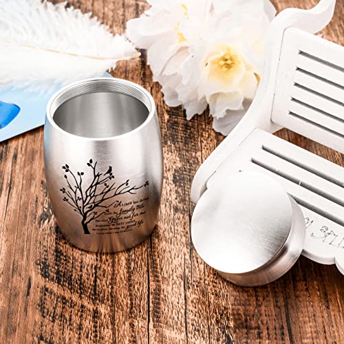 3 Inches Small Urn for Ashes Tree of Life Aluminum Mini Urn for Ashes Cremation Keepsake for Human Ashes Memorial Ashes Holder for Women Men Silver