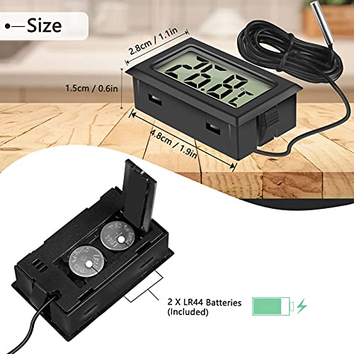 Thlevel Mini LCD Digital Thermometer Temperature / Humidity Tester Hygrometer | for fridge freezer aquarium Black+white