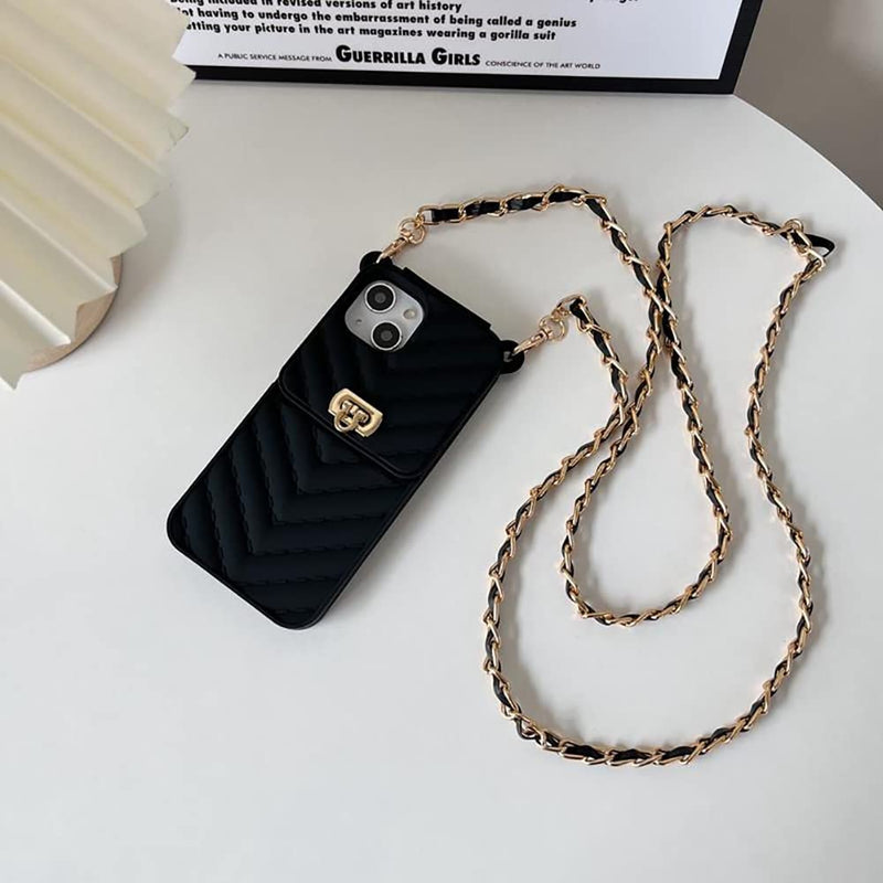 [Australia - AusPower] - Yatchen for iPhone 14 Pro Max Wallet Case ,Crossbody Phone Case with Lanyard Strap Cute Purse Case Flip Credit Card Holder Soft Silicone Girls Lady Handbag Case for iPhone 14 Pro Max Black B Black 