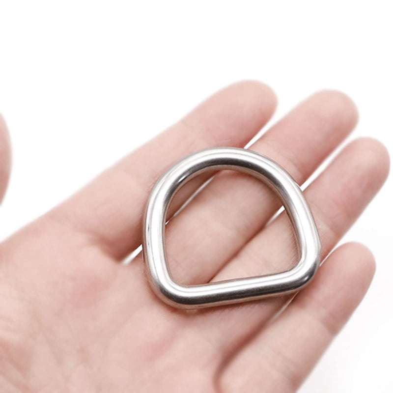 [Australia - AusPower] - 10 Pcs 304 Stainless Steel Heavy Duty Welded D Ring Solid Metal D Rings for Camping Belt, Dog Leashes Hardware 5mm×25mm×22mm 