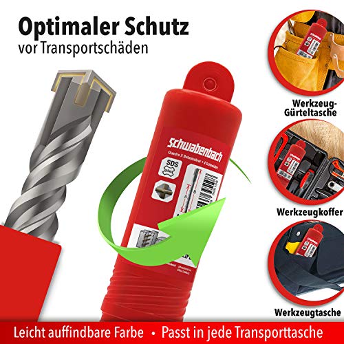 SCHWABENBACH® SDS Plus Concrete Drill Bit Set - Super SDS Concrete Drill Bit Set 7 Pieces | 6 8 10 12 14 x 210 mm - Masonry Drill Compatible with Bosch Hilti Metabo Hammer Drill - for Hammer Drill SET 7 pieces. 6-14mm (210mm)