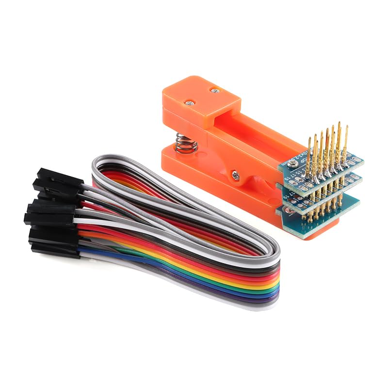[Australia - AusPower] - 2Pcs 2.54mm Double Row 6Pin Test Clip Board Module Program Burning Board Clip 6 Pins Programmer Burning Clip PCB Fixture with Dupont Wire 