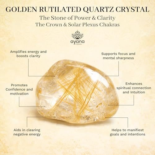 AYANA Golden Rutilated Quartz Necklace for Women - Handcrafted, Ethically Sourced Quartz Crystal for Emotional Balance and Manifestation, Ideal for All Zodiac Signs