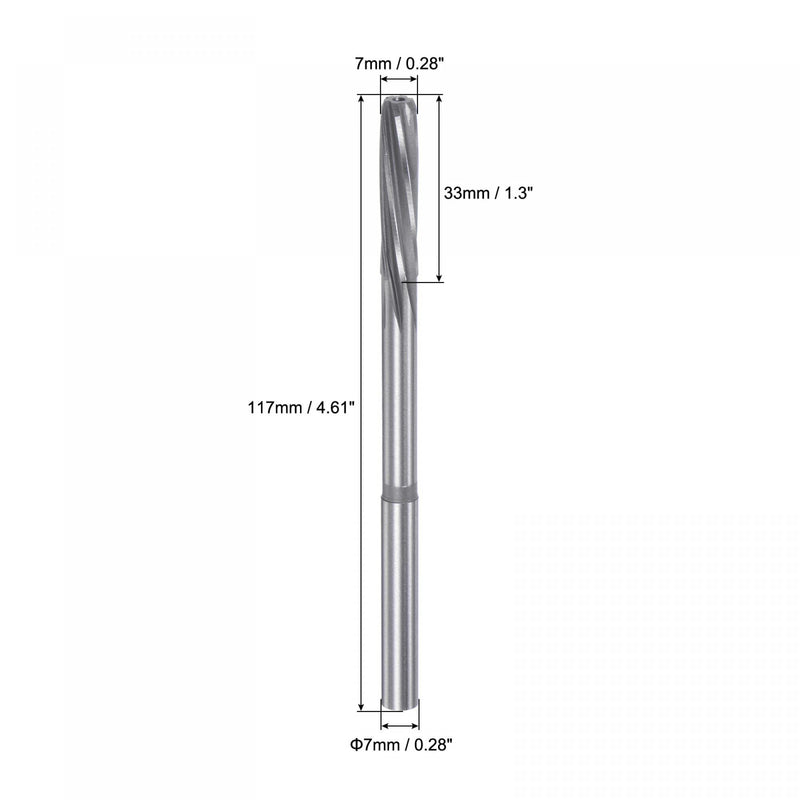 [Australia - AusPower] - sourcing map Clamping Reamer 7 mm H7 4241 High Speed Steel Spiral Grooves Lathe Reamer Cutter 7mm 