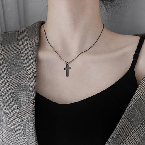RIPFEVURN Cremation Jewelry Black Cross Urn Necklaces for Ashes for Women Men Human Ashes with Me Always Memorial Keepsake Pendant 1pc-Black-Brother