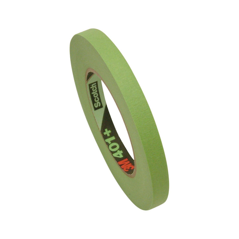 3M™ High Performance Green Masking Tape 401+, 24 mm x 55 m 6.7 mil, 24 Roll/Case 1 Inch x 60 Yards (Pack of 1)