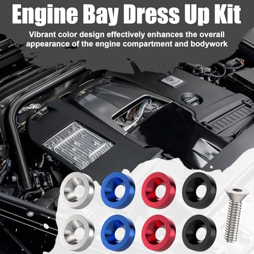 Sixzoo 40-piece black CNC engine dress-up flat washer kit for fenders and bumpers