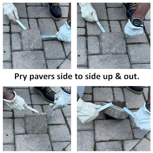 Keyfit Tools U.S.A. Paver Puller PRO 9" Contractor Grade 4140 Heat Treated & Case Hardened Steel w/Joint Scraper Micro Teeth & Gripper Slots Paver Extraction Removal Raise Locked Bricks & Pavers
