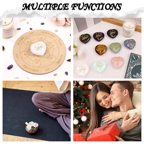ZHIYUXI 45mm Black Obsidian Engraved Heart Stone Crystal Gifts F# Obsidian