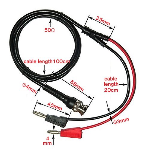 Coaxial Cable BNC Male to Dual Banana Plug Test Lead for Oscilloscope