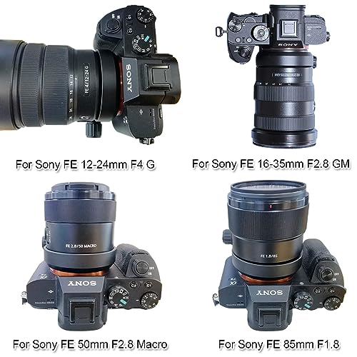 iShoot Tripod Mount Ring Lens Collar with Arca-swiss Fit Quick Release Plate Compatible with Sony SEL35F14Z FE 35mm f/1.4 ZA, SEL90M28G FE 90mm f/2.8 Macro G OSS, SEL100F28GM FE 100mm f/2.8 STF GM OSS