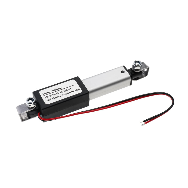 [Australia - AusPower] - NORJIN 12V Mini Electric Linear Actuator 1.2 inch Stroke, Speed 0.6inch/s, 60N/14lb, Waterproof Linear Motion Actuator w/Mounting Brackets for Cabinet, Window Opener, Robot Projects Small 