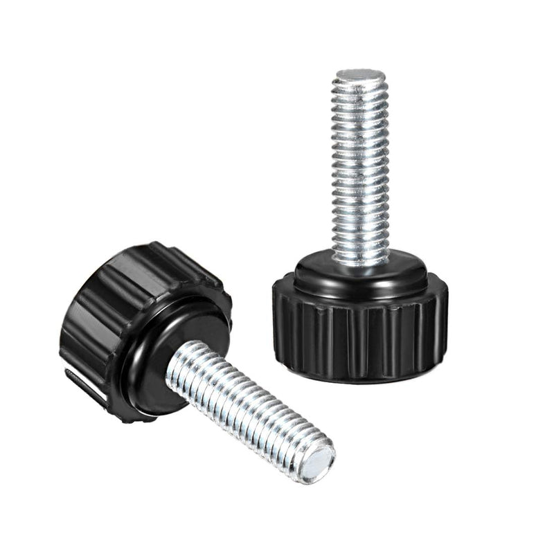 [Australia - AusPower] - uxcell M5 x 20mm Metric Male Thread Knurled Clamping Knobs Grip Thumb Screw on Type Hand Clamping Handle Bolt with 16mm Plastic Knobs Black 8 Pcs M5 x 20mm x 16mm 