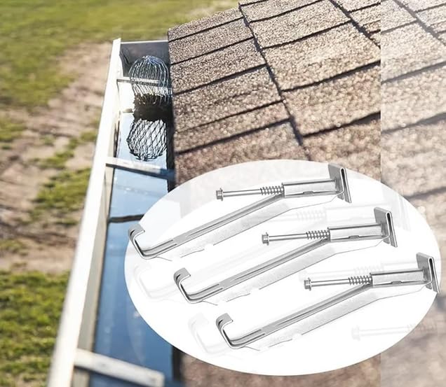 [Australia - AusPower] - Plutreas 5 inch Gutter Hangers, Heavy Duty Aluminum Hidden Rain Gutter Brackets Fastener with Pre-Inserted Screw (20 Pack) 20 Pack 