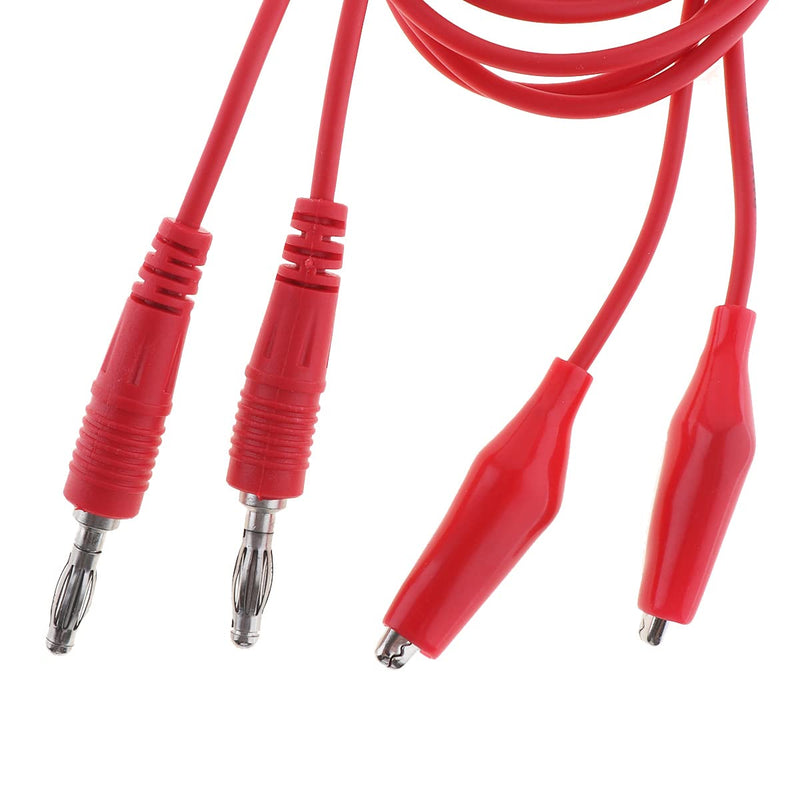 [Australia - AusPower] - 4pcs 4mm Banana Plug to Crocodile Alligator Clips 22AWG Pure Copper Test Leads Cable Kit for Multimeter Test Probe Electrical Test Wire 1M Black and Red 
