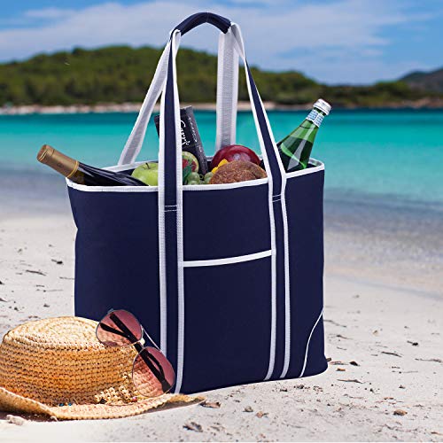 Picnic at Ascot Extra Large Insulated Cooler Bag - 30 Can Tote- Designed & Quality Approved in USA Navy