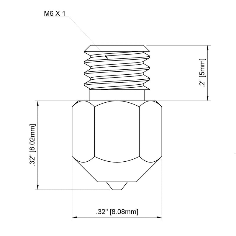 [Australia - AusPower] - Ruby Nozzles for 3D Printers MK8 E3D Prusa Ender3 (MK8, 0.4mm) 