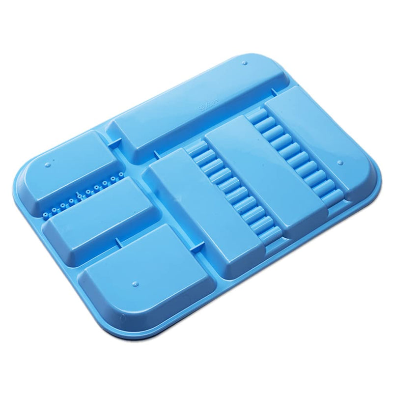 [Australia - AusPower] - Dental Instrument Tray Autoclavable Plastic Divided Trays Size B (13 x 9.4") for Medical Instrument Set Lab Tatto and Beauty Salon (Blue) Blue 