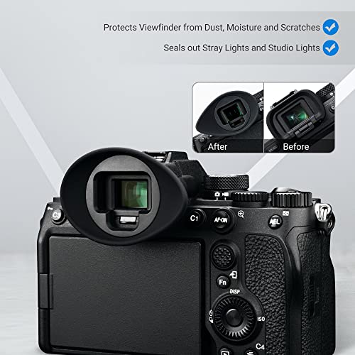 [Extension Oval Design+2 Pack Silicon Camera Eyepiece] for Sony A7R V A7 IV A7M4, A7S III and A1