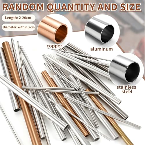 Yaocom mixed metal tubing cutoffs in brass, steel, and aluminum for DIY jewelry crafting