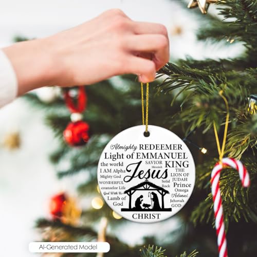 Jesus Nativity Christmas Ornament-Religious Christian Gifts for Women Men N