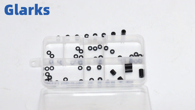 Glarks 65pcs 3.1mm ID x 6mm OD x 0.5-10mm L Aluminum Spacers, Black 8 Sizes Metal Spacer, Aluminum Round Plain Finish Spacer Screw Standoff for Drone FPV Quadcopter Racing RC Multirotors Parts DIY
