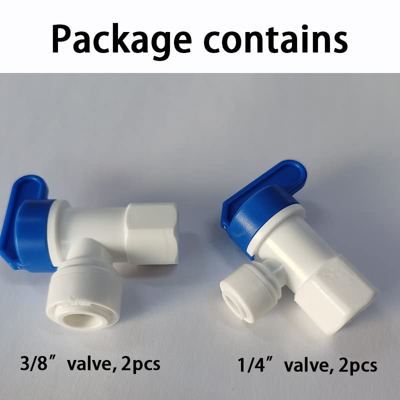 [Australia - AusPower] - Malida Tank Ball Valve 1/4" FPT by 1/4",3/8" OD Tubing quick connector for RO Water Reverse Osmosis Filter system set of 4 