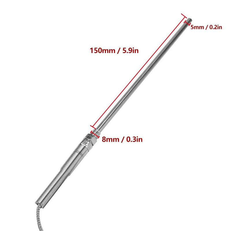 [Australia - AusPower] - Thermocouple Sensor Probe Type K Thermocouple M8 Thread Galvanised Temperature Sensor 8 mm Diameter Thread 0-400 °C (3M) 