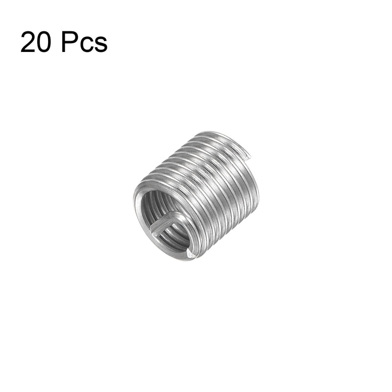 [Australia - AusPower] - 20pcs Wire Thread Inserts M5 x 0.8 2D 304 Stainless Steel Helical Coiled Wire Threaded Sleeve 