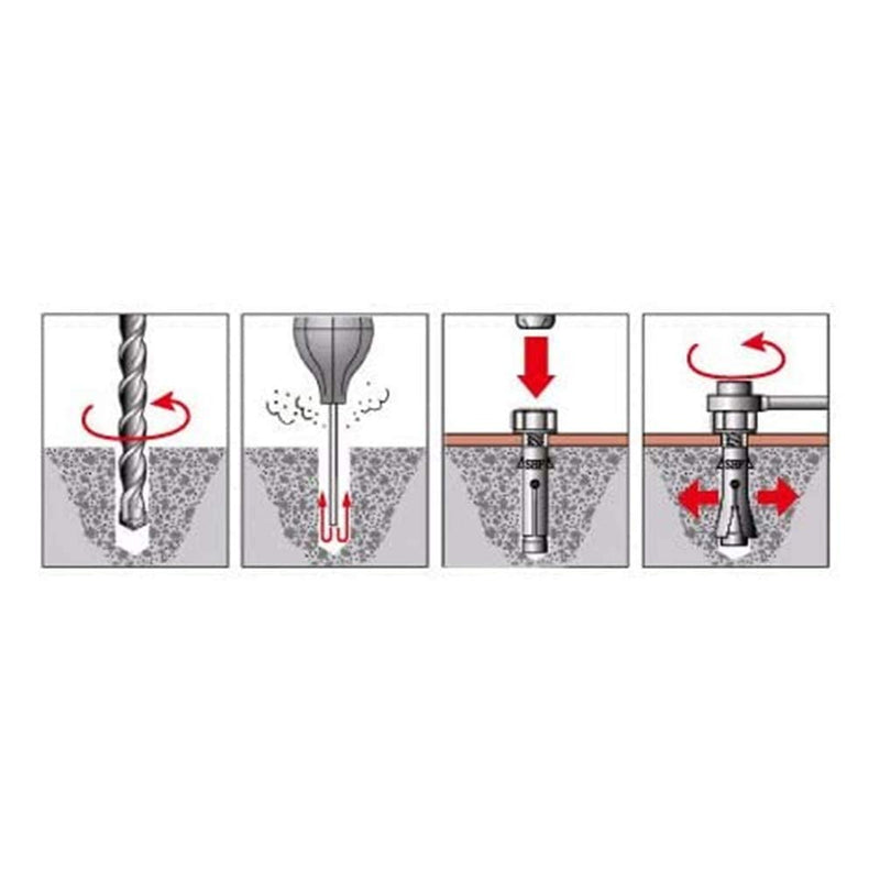 [Australia - AusPower] - Stainless Steel Expansion Bolts M6x60mm External Hex Expansion Bolt (5 Pack) 