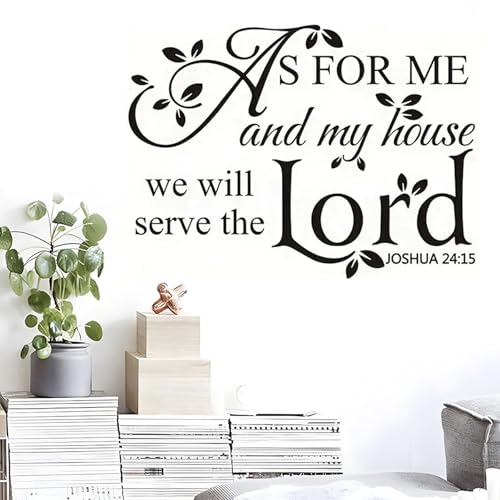 Wasise Christian Wall Art - Bible Verse Stickers, Christian Decor Bible Verse Wall Art with Leaf Design, Home Sweet Home Decor, Removable Vinyl Wall Decals for Bedroom Living Room Religious Decoration C