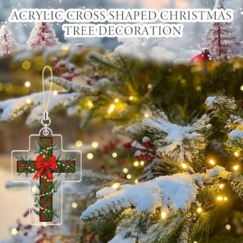 Christmas Ornaments Cross Shaped Christmas Tree Decoration Acrylic