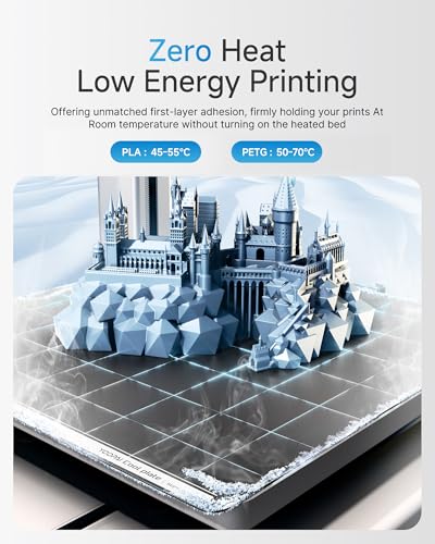 YOOPAI Cold Build Plate for Bambu Lab, 257x257mm Double Sided Low Temperature Cold 3D Printer Bed Platforms for Bambulab A1/X1 X1C/P1P/P1S/X1E 3D Printers 257*257mm Cool Build Plate